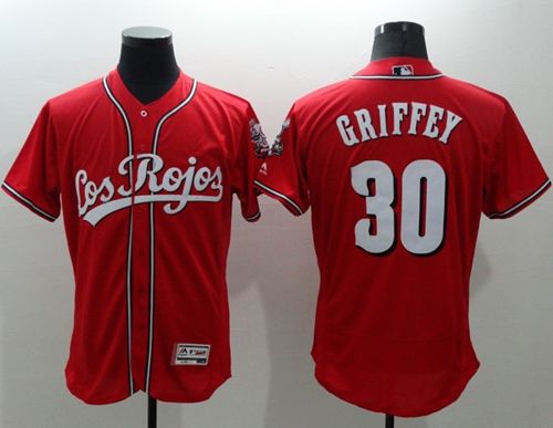 Reds #30 Ken Griffey Red Flexbase Authentic Collection Los Rojos Stitched MLB Jersey